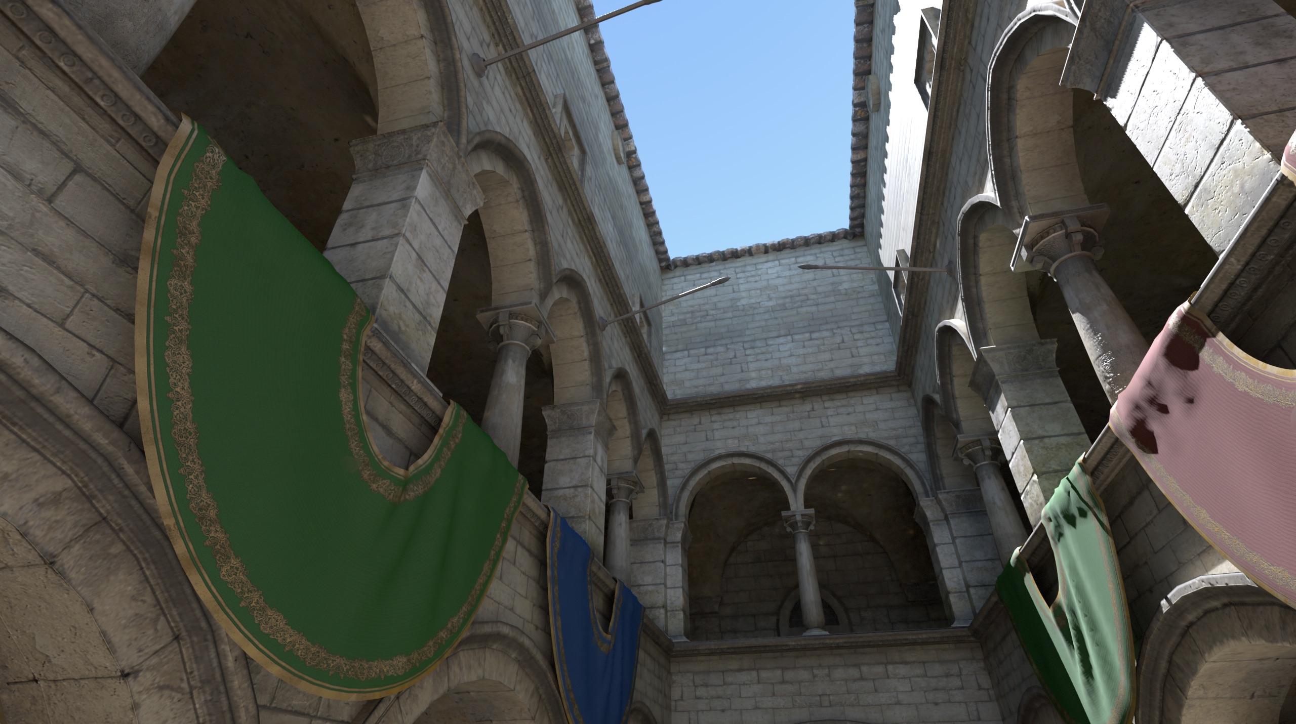 Sponza rendered using a hemispherical Ambient Dice lightmap for diffuse and specular